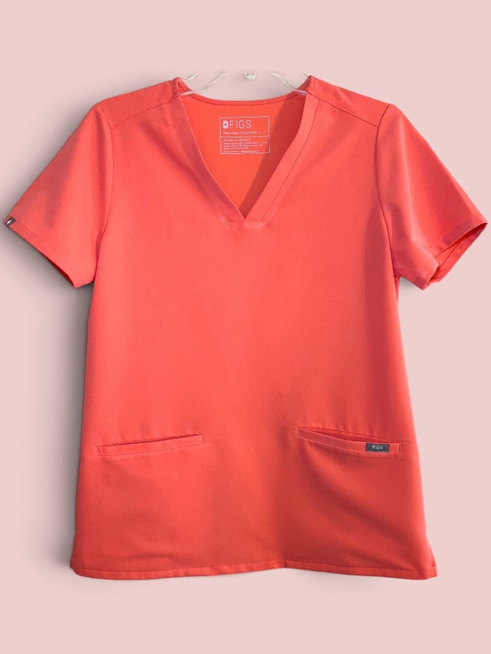 Figs Hot Coral (#1758) Casma Scrub Top Size Small